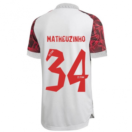 Naisten Jalkapallo Matheuzinho #34 Valkoinen Vieraspaita 2021/22 Lyhythihainen Paita T-paita