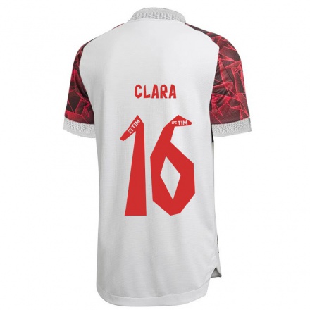 Naisten Jalkapallo Ana Clara #16 Valkoinen Vieraspaita 2021/22 Lyhythihainen Paita T-paita