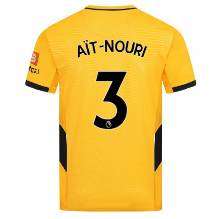 Naisten Jalkapallo Rayan Ait Nouri #3 Keltainen Kotipaita 2021/22 Lyhythihainen Paita T-paita
