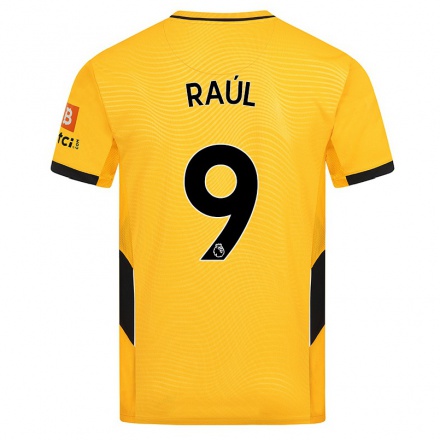 Naisten Jalkapallo Raul Jimenez #9 Keltainen Kotipaita 2021/22 Lyhythihainen Paita T-paita