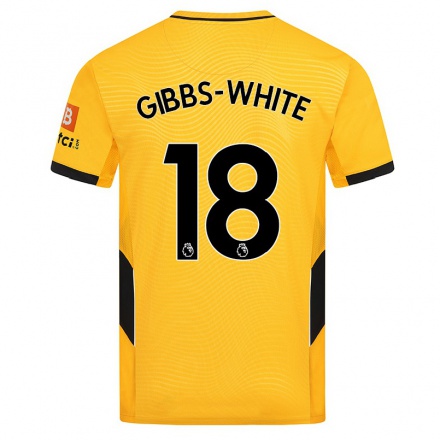 Naisten Jalkapallo Morgan Gibbs-White #18 Keltainen Kotipaita 2021/22 Lyhythihainen Paita T-paita