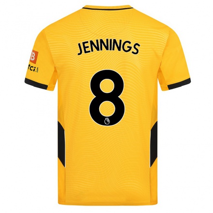 Naisten Jalkapallo Shannie Jennings #8 Keltainen Kotipaita 2021/22 Lyhythihainen Paita T-paita