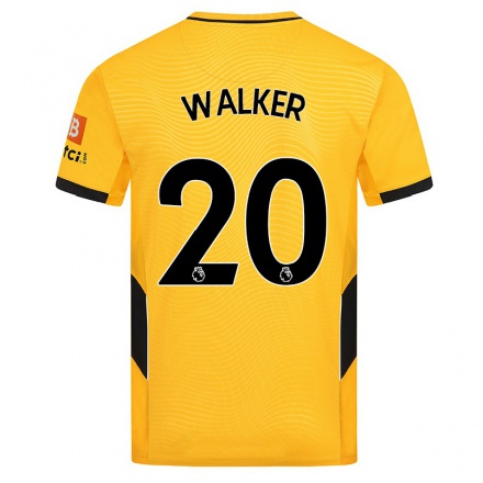 Naisten Jalkapallo Lowri Walker #20 Keltainen Kotipaita 2021/22 Lyhythihainen Paita T-paita