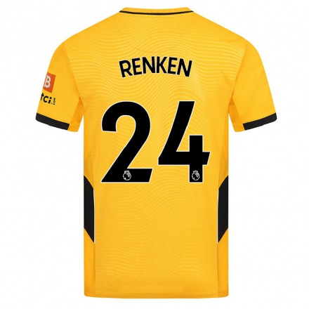 Naisten Jalkapallo Anna Renken #24 Keltainen Kotipaita 2021/22 Lyhythihainen Paita T-paita