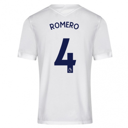 Naisten Jalkapallo Cristian Romero #4 Valkoinen Kotipaita 2021/22 Lyhythihainen Paita T-paita