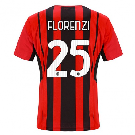 Naisten Jalkapallo Alessandro Florenzi #25 Punamusta Kotipaita 2021/22 Lyhythihainen Paita T-paita