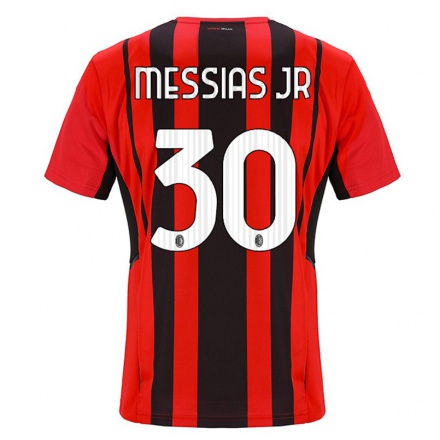 Naisten Jalkapallo Junior Messias #30 Punamusta Kotipaita 2021/22 Lyhythihainen Paita T-paita