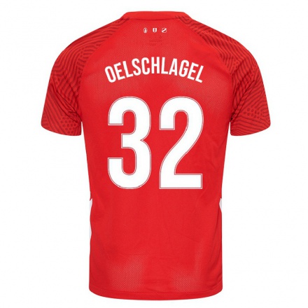 Naisten Jalkapallo Eric Oelschlagel #32 Punainen Kotipaita 2021/22 Lyhythihainen Paita T-paita
