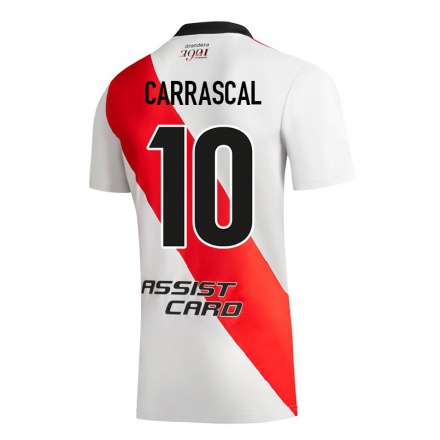 Naisten Jalkapallo Jorge Carrascal #10 Valkoinen Kotipaita 2021/22 Lyhythihainen Paita T-paita
