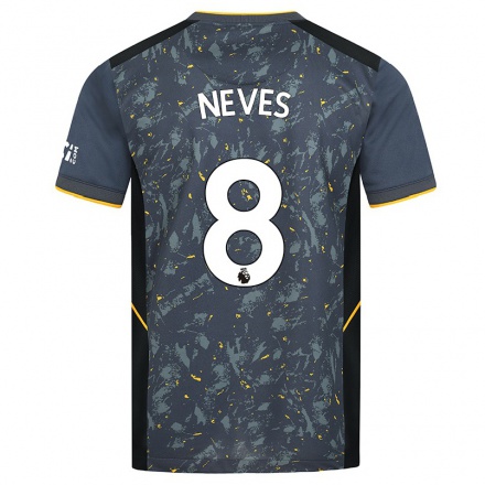 Naisten Jalkapallo Ruben Neves #8 Harmaa Vieraspaita 2021/22 Lyhythihainen Paita T-paita