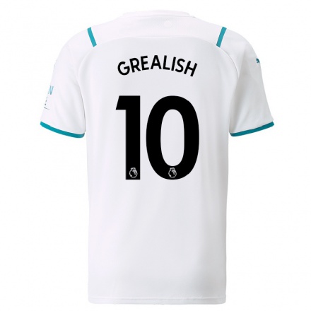 Naisten Jalkapallo Jack Grealish #10 Valkoinen Vieraspaita 2021/22 Lyhythihainen Paita T-paita