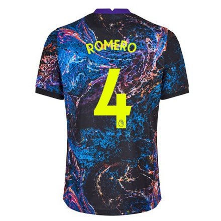 Naisten Jalkapallo Cristian Romero #4 Monivärinen Vieraspaita 2021/22 Lyhythihainen Paita T-paita