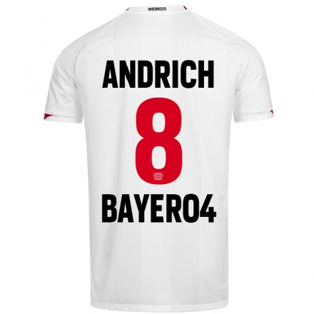Naisten Jalkapallo Robert Andrich #8 Valkoinen Vieraspaita 2021/22 Lyhythihainen Paita T-paita