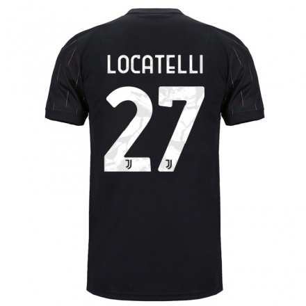 Naisten Jalkapallo Manuel Locatelli #27 Musta Vieraspaita 2021/22 Lyhythihainen Paita T-paita