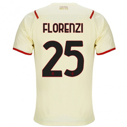 Naisten Jalkapallo Alessandro Florenzi #25 Samppanja Vieraspaita 2021/22 Lyhythihainen Paita T-paita