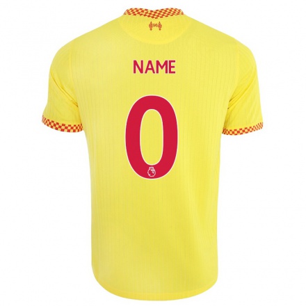 Naisten Jalkapallo Sinun Nimesi #0 Keltainen 3. Paita 2021/22 Lyhythihainen Paita T-paita