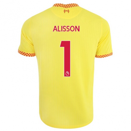 Naisten Jalkapallo Alisson #1 Keltainen 3. Paita 2021/22 Lyhythihainen Paita T-paita