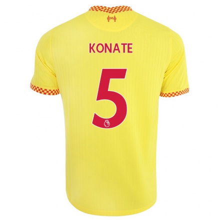 Naisten Jalkapallo Ibrahima Konate #5 Keltainen 3. Paita 2021/22 Lyhythihainen Paita T-paita