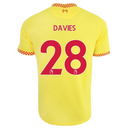 Naisten Jalkapallo Ben Davies #28 Keltainen 3. Paita 2021/22 Lyhythihainen Paita T-paita