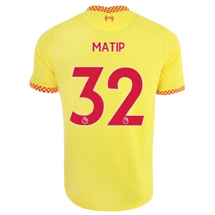 Naisten Jalkapallo Joel Matip #32 Keltainen 3. Paita 2021/22 Lyhythihainen Paita T-paita