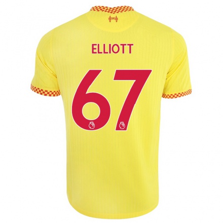 Naisten Jalkapallo Harvey Elliott #67 Keltainen 3. Paita 2021/22 Lyhythihainen Paita T-paita