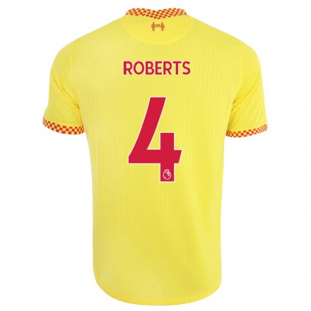 Naisten Jalkapallo Rhiannon Roberts #4 Keltainen 3. Paita 2021/22 Lyhythihainen Paita T-paita