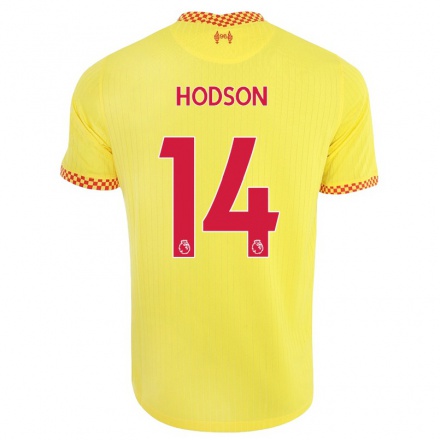 Naisten Jalkapallo Ashley Hodson #14 Keltainen 3. Paita 2021/22 Lyhythihainen Paita T-paita