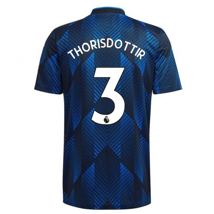 Naisten Jalkapallo Maria Thorisdottir #3 Tummansininen 3. Paita 2021/22 Lyhythihainen Paita T-paita