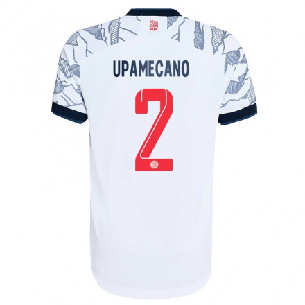 Naisten Jalkapallo Dayot Upamecano #2 Harmaa Valkoinen 3. Paita 2021/22 Lyhythihainen Paita T-paita