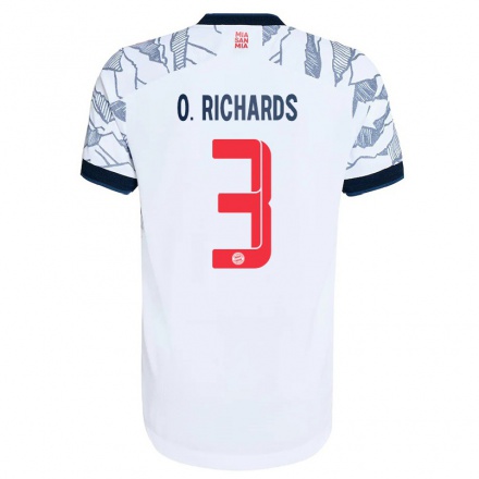 Naisten Jalkapallo Omar Richards #3 Harmaa Valkoinen 3. Paita 2021/22 Lyhythihainen Paita T-paita