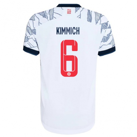 Naisten Jalkapallo Joshua Kimmich #6 Harmaa Valkoinen 3. Paita 2021/22 Lyhythihainen Paita T-paita