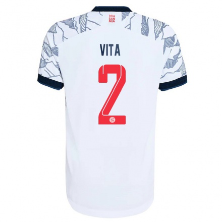 Naisten Jalkapallo Remy Vita #2 Harmaa Valkoinen 3. Paita 2021/22 Lyhythihainen Paita T-paita