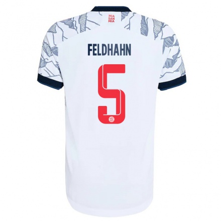 Naisten Jalkapallo Nicolas Feldhahn #5 Harmaa Valkoinen 3. Paita 2021/22 Lyhythihainen Paita T-paita