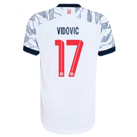 Naisten Jalkapallo Gabriel Vidovic #17 Harmaa Valkoinen 3. Paita 2021/22 Lyhythihainen Paita T-paita