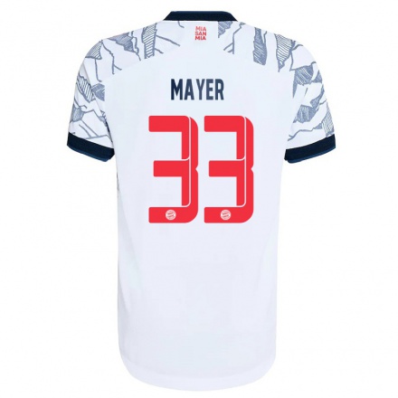 Naisten Jalkapallo Jakob Mayer #33 Harmaa Valkoinen 3. Paita 2021/22 Lyhythihainen Paita T-paita