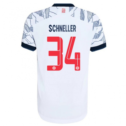 Naisten Jalkapallo Lukas Schneller #34 Harmaa Valkoinen 3. Paita 2021/22 Lyhythihainen Paita T-paita