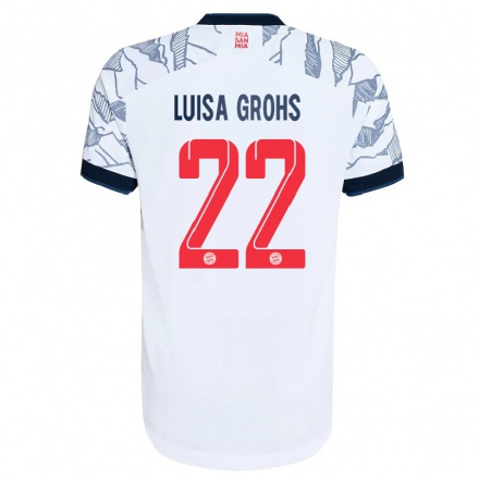Naisten Jalkapallo Maria Luisa Grohs #22 Harmaa Valkoinen 3. Paita 2021/22 Lyhythihainen Paita T-paita