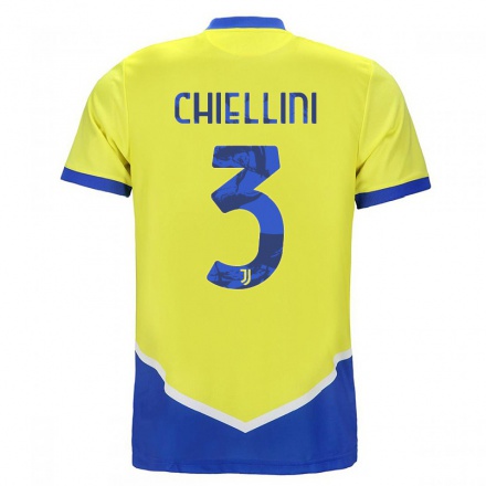 Naisten Jalkapallo Giorgio Chiellini #3 Sininen Keltainen 3. Paita 2021/22 Lyhythihainen Paita T-paita