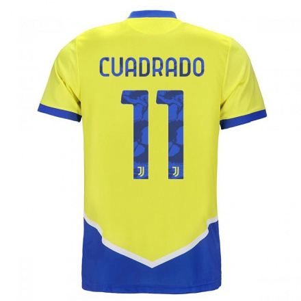 Naisten Jalkapallo Juan Cuadrado #11 Sininen Keltainen 3. Paita 2021/22 Lyhythihainen Paita T-paita
