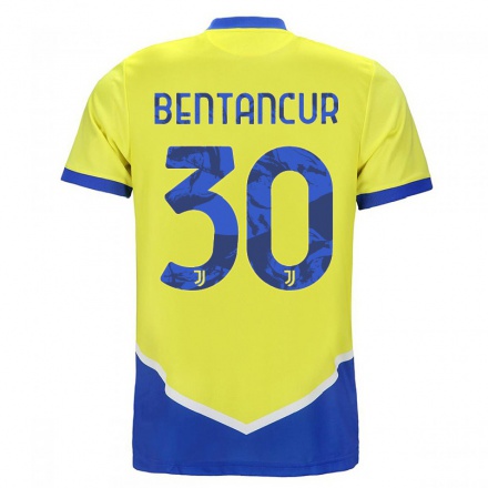 Naisten Jalkapallo Rodrigo Bentancur #30 Sininen Keltainen 3. Paita 2021/22 Lyhythihainen Paita T-paita