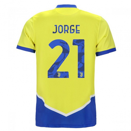 Naisten Jalkapallo Kaio Jorge #21 Sininen Keltainen 3. Paita 2021/22 Lyhythihainen Paita T-paita