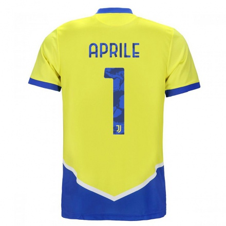 Naisten Jalkapallo Roberta Aprile #1 Sininen Keltainen 3. Paita 2021/22 Lyhythihainen Paita T-paita