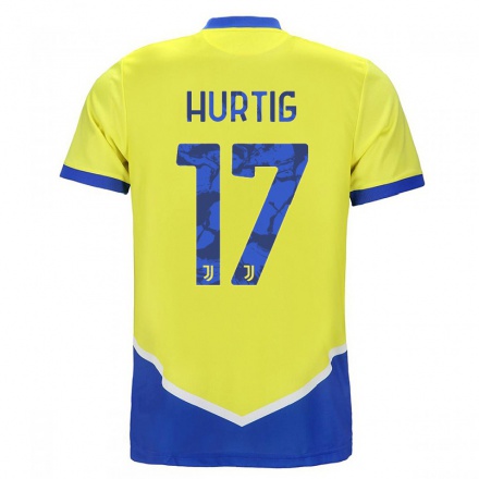 Naisten Jalkapallo Lina Hurtig #17 Sininen Keltainen 3. Paita 2021/22 Lyhythihainen Paita T-paita