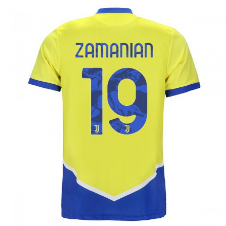 Naisten Jalkapallo Annahita Zamanian #19 Sininen Keltainen 3. Paita 2021/22 Lyhythihainen Paita T-paita