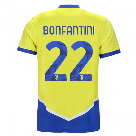 Naisten Jalkapallo Agnese Bonfantini #22 Sininen Keltainen 3. Paita 2021/22 Lyhythihainen Paita T-paita