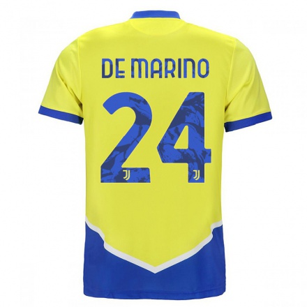 Naisten Jalkapallo Davide De Marino #24 Sininen Keltainen 3. Paita 2021/22 Lyhythihainen Paita T-paita