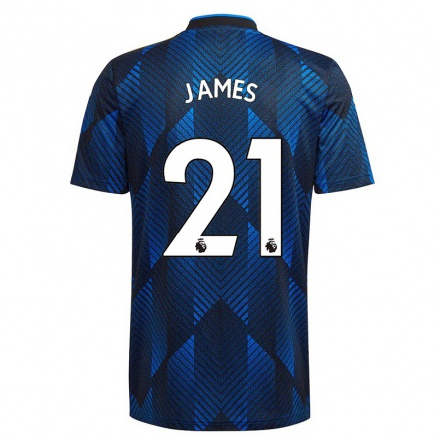 Naisten Jalkapallo Daniel James #21 Tummansininen 3. Paita 2021/22 Lyhythihainen Paita T-paita