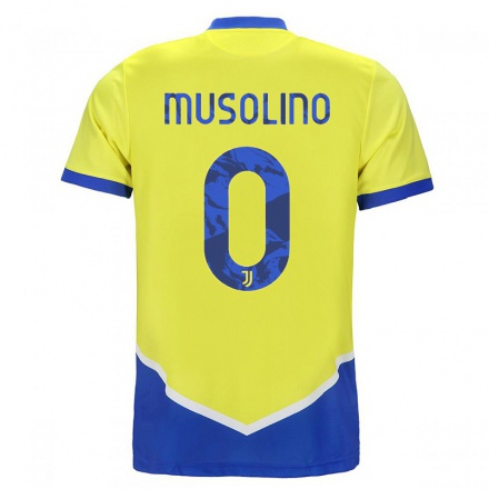 Naisten Jalkapallo Letizia Musolino #0 Sininen Keltainen 3. Paita 2021/22 Lyhythihainen Paita T-paita