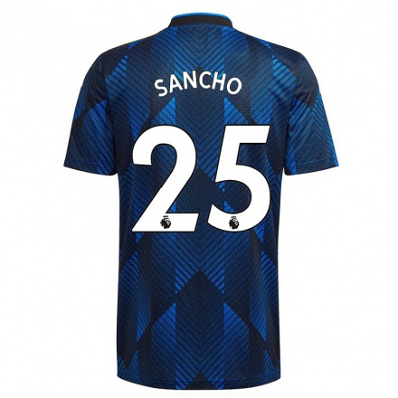 Naisten Jalkapallo Jadon Sancho #25 Tummansininen 3. Paita 2021/22 Lyhythihainen Paita T-paita