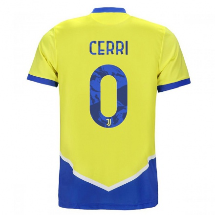 Naisten Jalkapallo Leonardo Cerri #0 Sininen Keltainen 3. Paita 2021/22 Lyhythihainen Paita T-paita